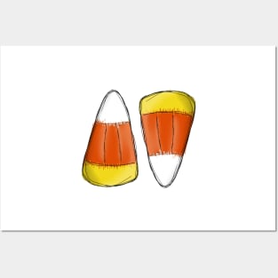 Dark and Gritty Candy Corn Sketch halloween candy Posters and Art